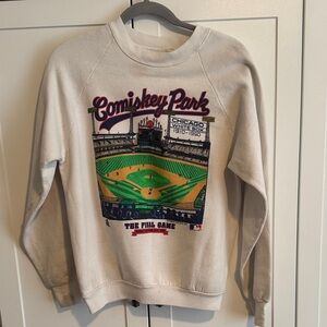 Comiskey Park Chicago White Sox Graphic Sweatshirt - Cream with Green